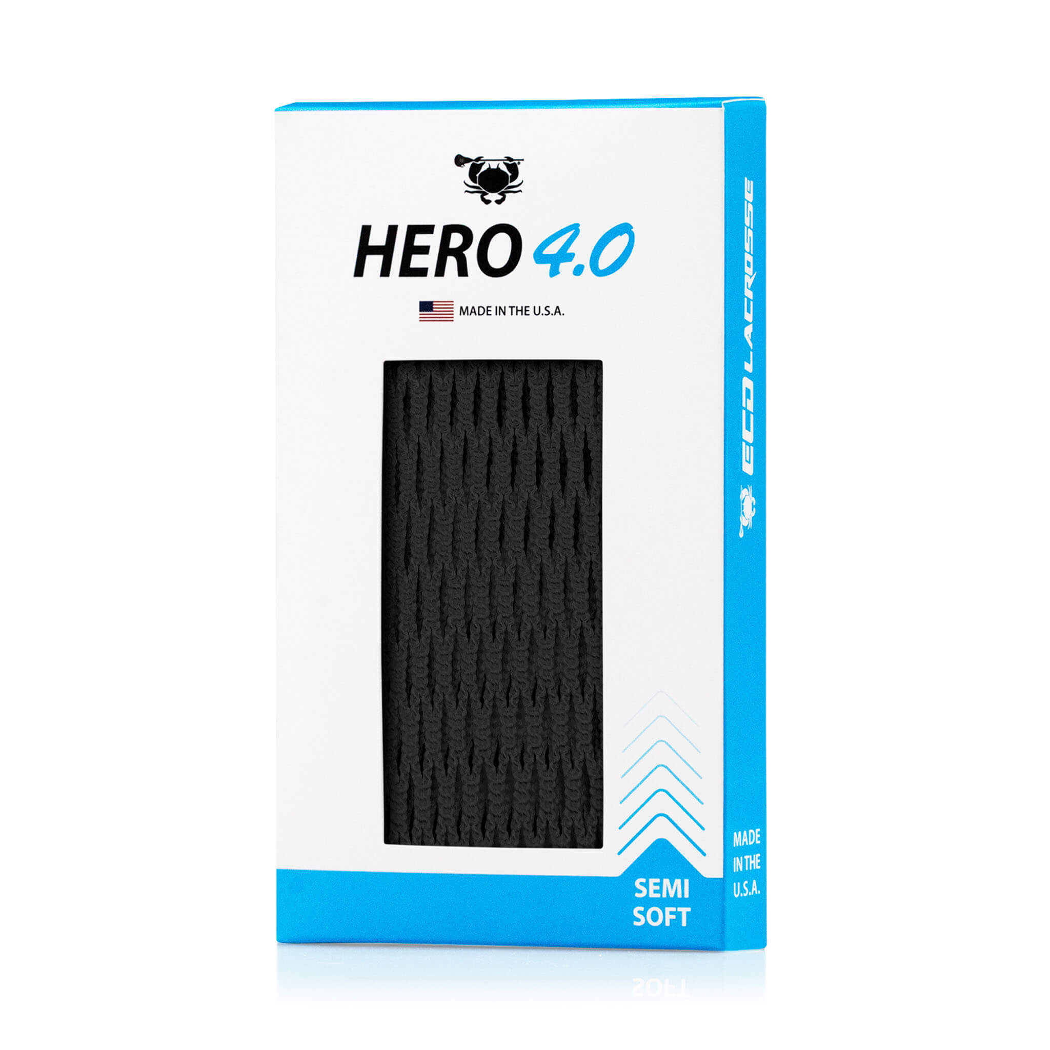 ECD Hero 4.0 Semi-Soft Lacrosse Mesh - Black | Top String Lacrosse 