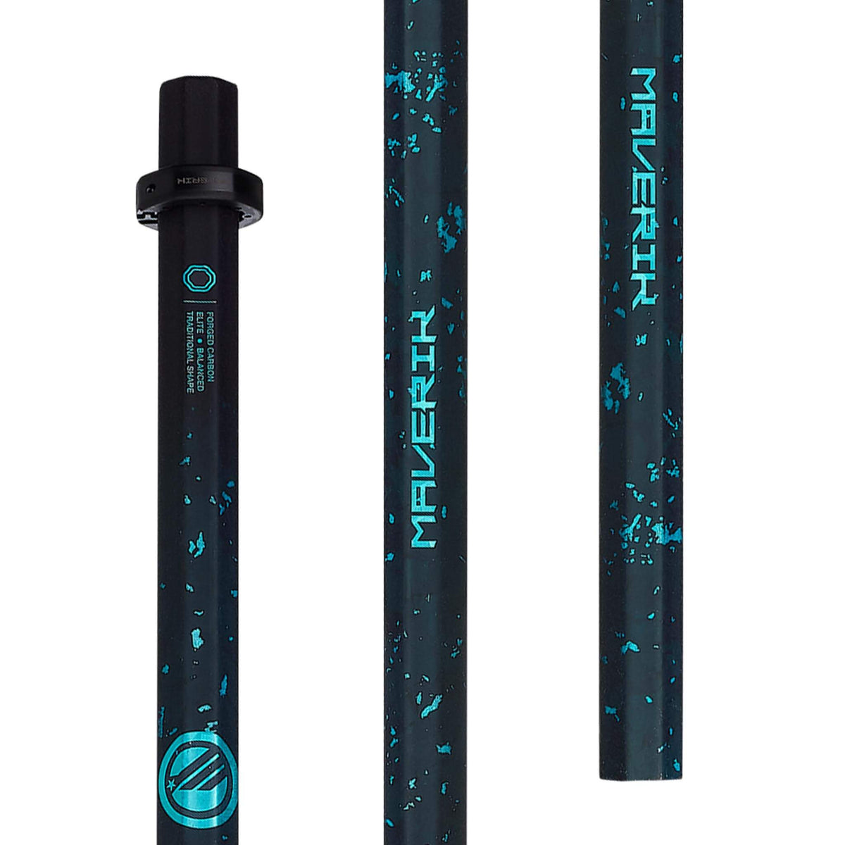 Maverik Flylite 150 LE Neon Blue Splatter Attack Lacrosse Shaft | Top String Lacrosse