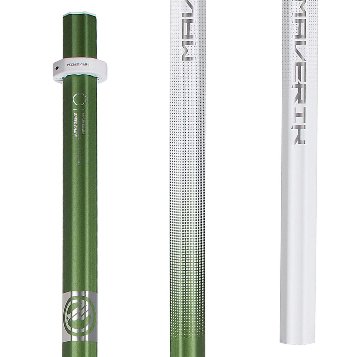 Maverik Mag 165 LE White/Green Fade Attack Lacrosse Shaft | Top String Lacrosse