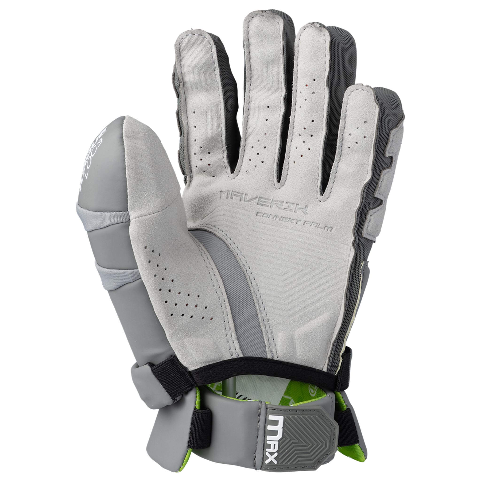 Maverik Max Lacrosse Goalie Gloves - Gray | Top String Lacrosse