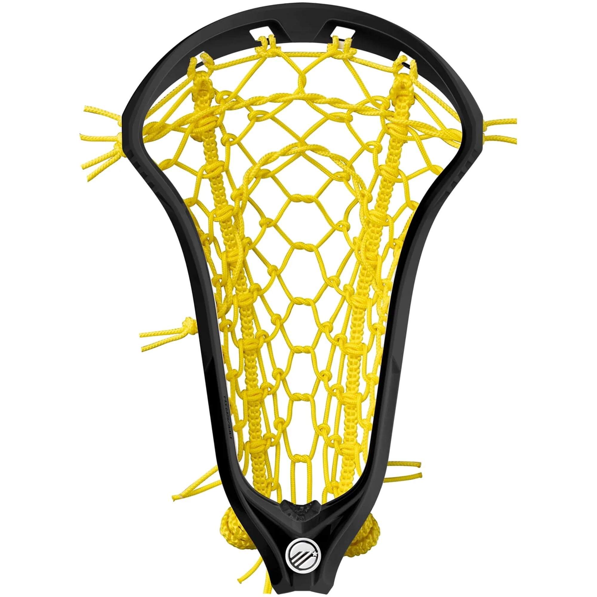 Maverik Sonar HEX Pocket Strung Women's Lacrosse Head - Black/Yellow| Top String Lacrosse