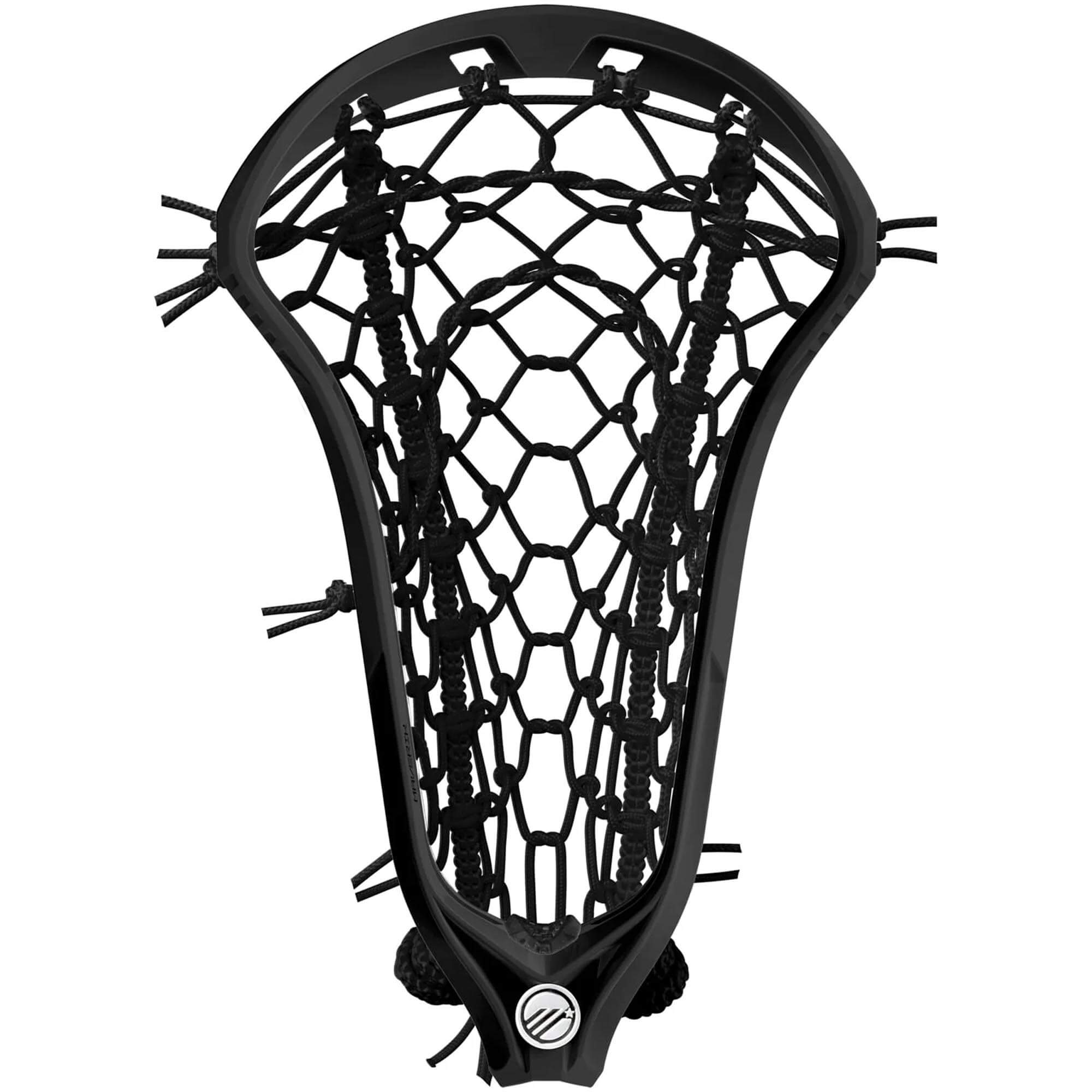 Maverik Sonar HEX Pocket Strung Women's Lacrosse Head - Black/Black | Top String Lacrosse