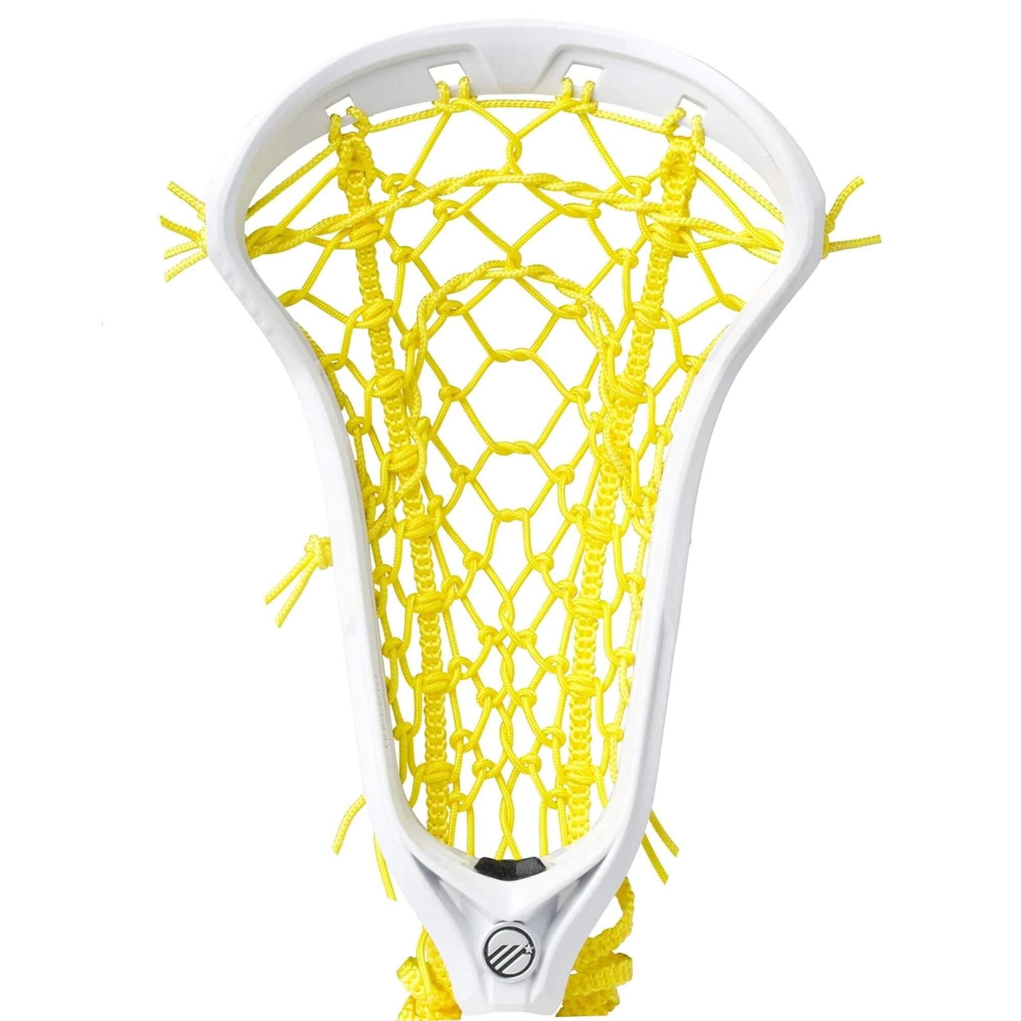 Maverik Sonar HEX Pocket Strung Women's Lacrosse Head - White/Yellow | Top String Lacrosse