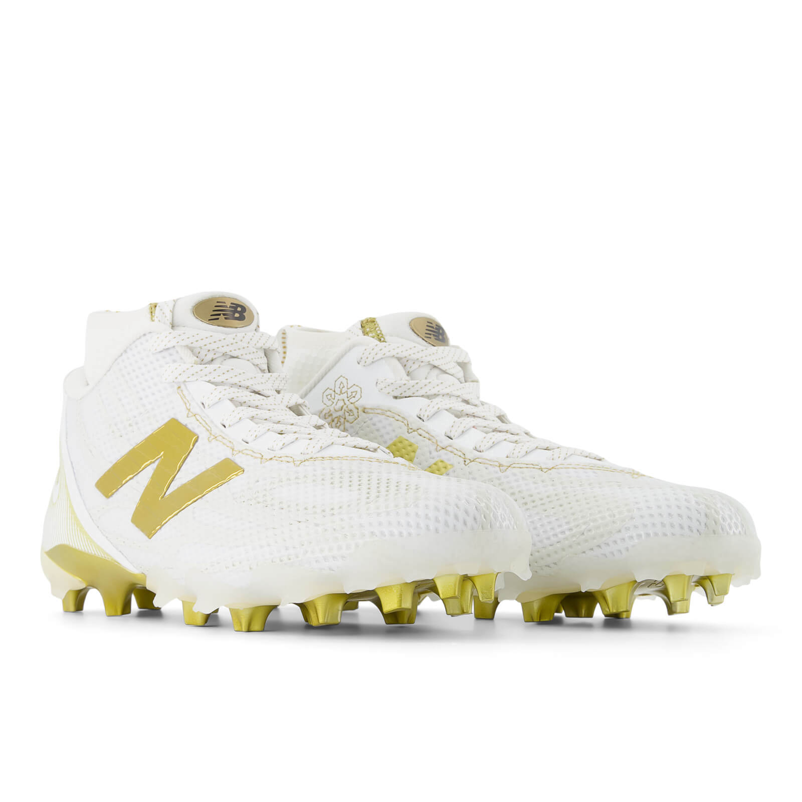 New Balance Freeze 5 Lacrosse Cleats - Limited Edition White - Gold | Top String Lacrosse