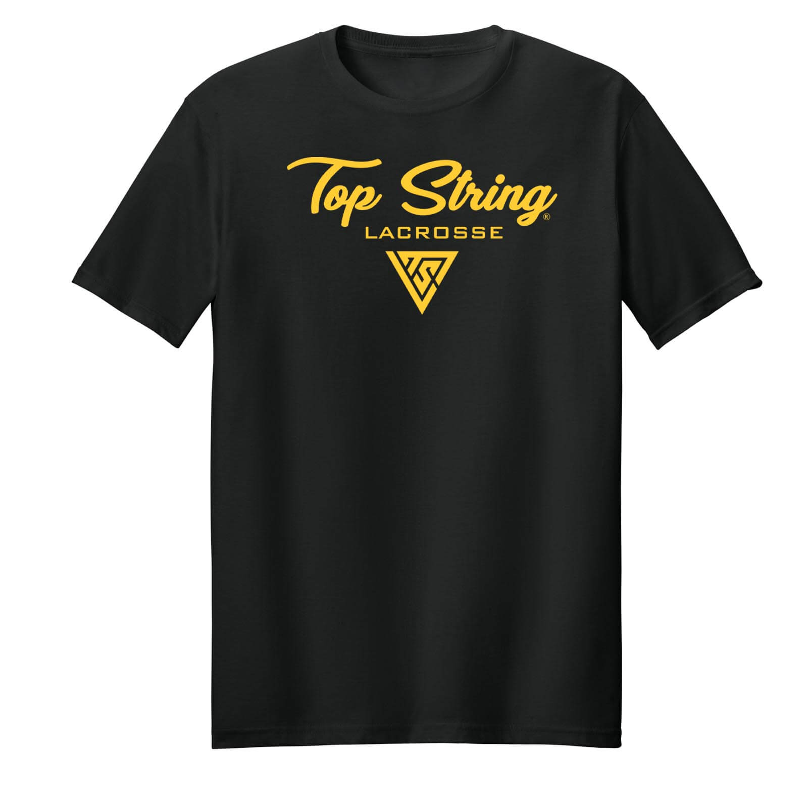 Top String Lacrosse Script 2.0 Logo T-Shirt - Black - Gold