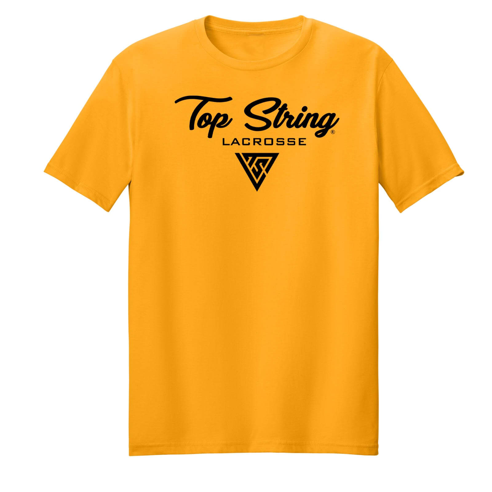 Top String Lacrosse Script 2.0 Logo T-Shirt - Gold - Black