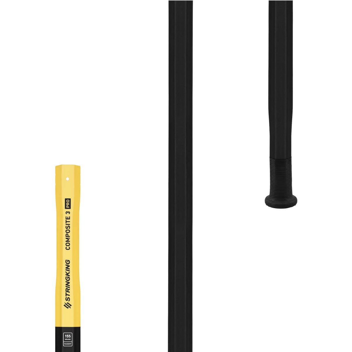 StringKing Composite 3 Pro Faceoff Lacrosse Shaft - black - 155  | Top String Lacrosse 