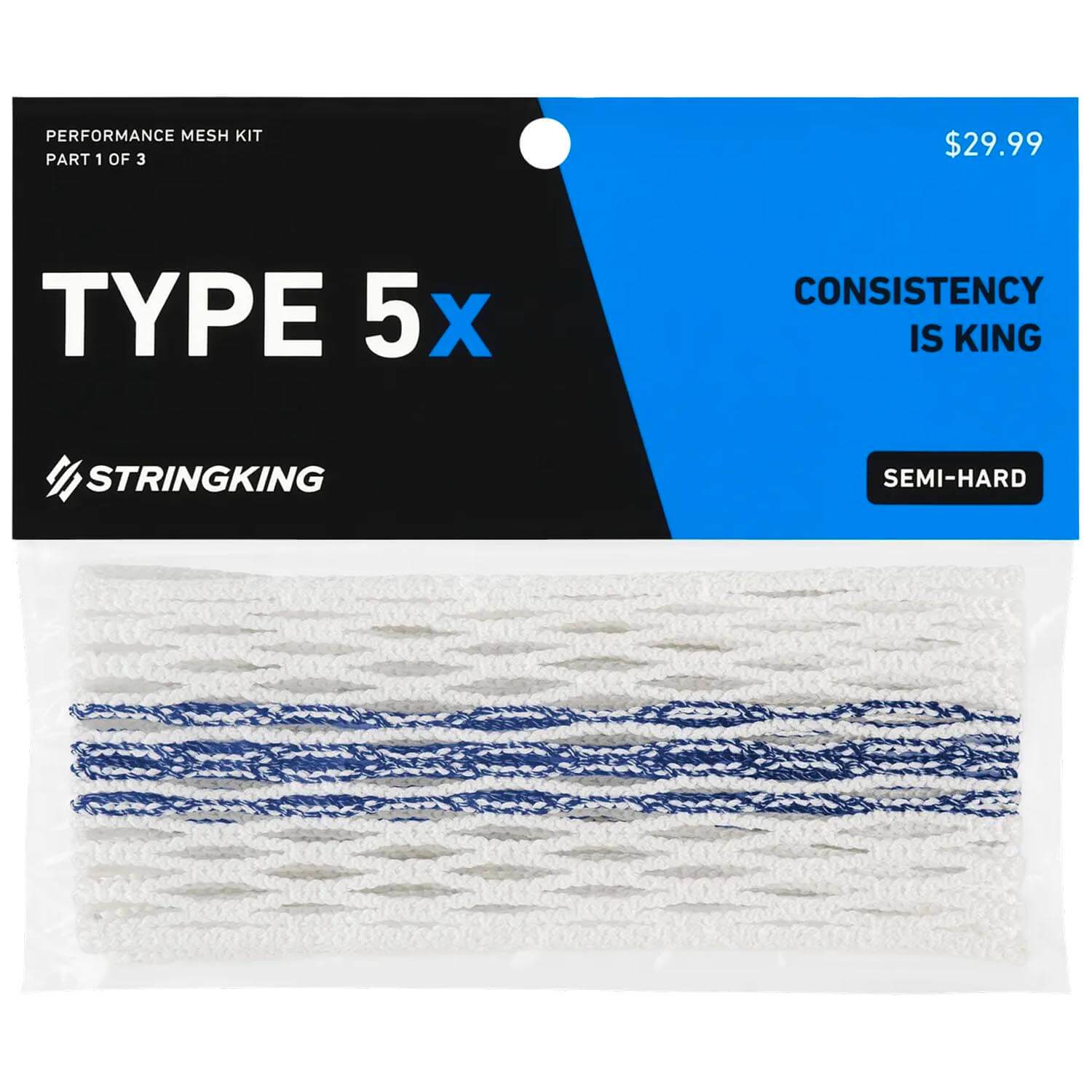 StringKing Type 5s Tracer Lacrosse Mesh - navy  | Top String Lacrosse