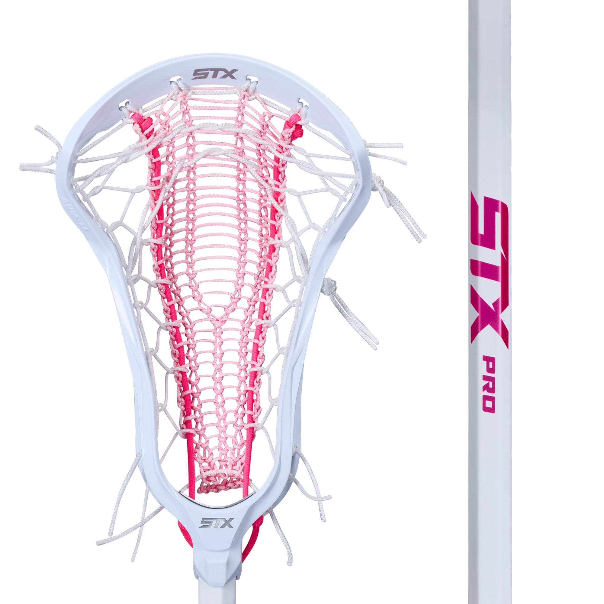 STX Aria Pro-M Pink X Armor Mesh 10 Degree Composite Complete Women's Lacrosse Stick | Top String Lacrosse