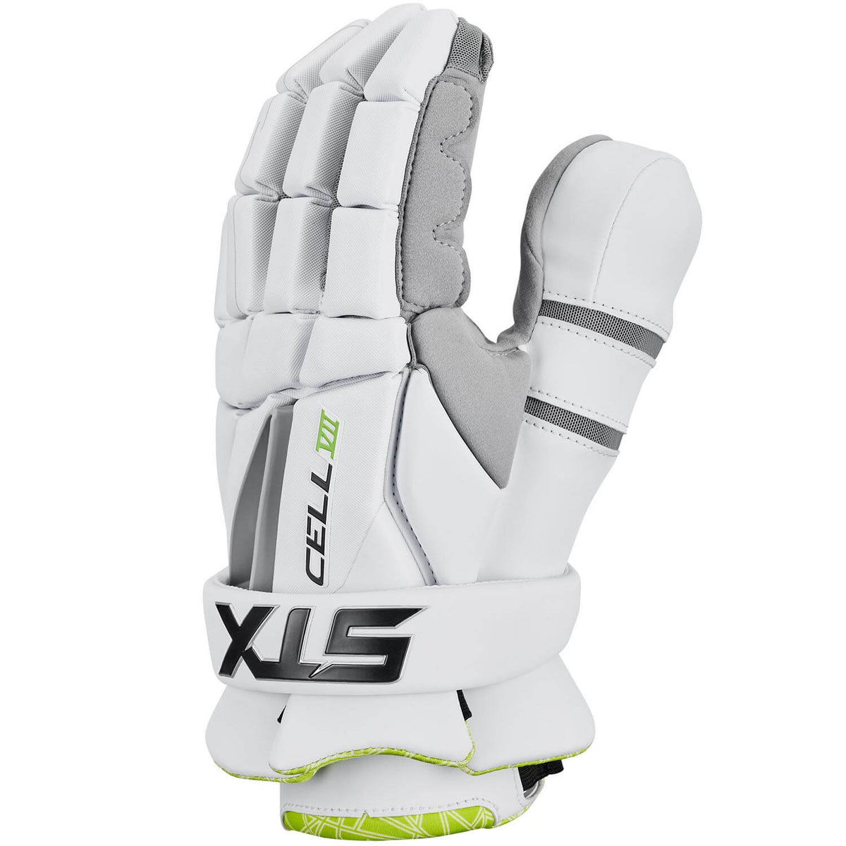 STX Cell VII Lacrosse Goalie Gloves - white  | Top String Lacrosse