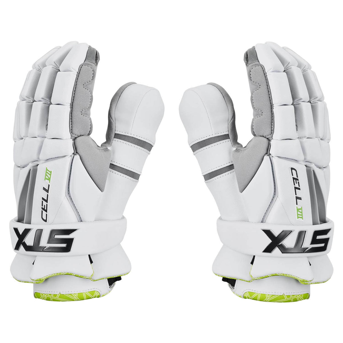 STX Cell VII Lacrosse Goalie Gloves - white  | Top String Lacrosse