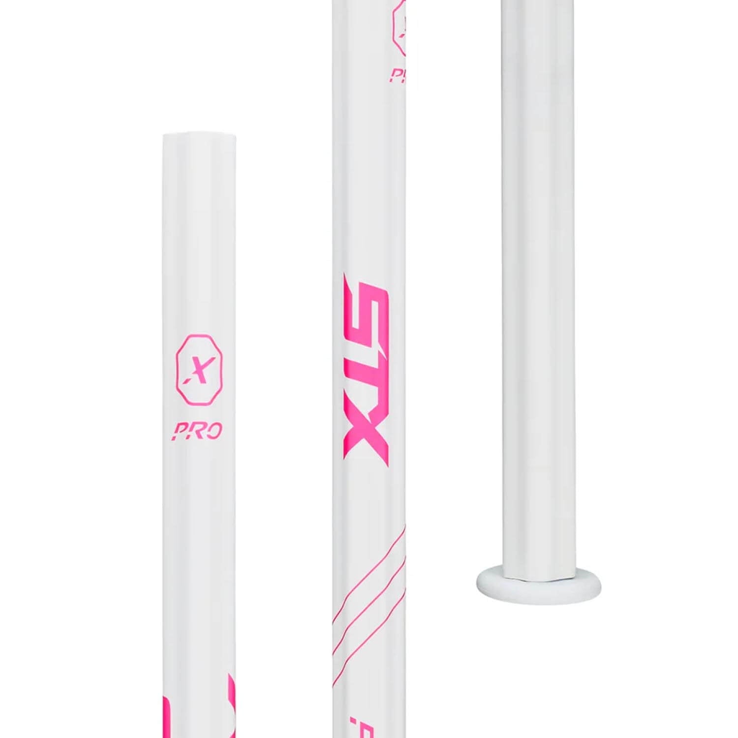 STX Fiber Pro X Grip White - Pink Composite Attack Lacrosse Shaft | Top String Lacrosse