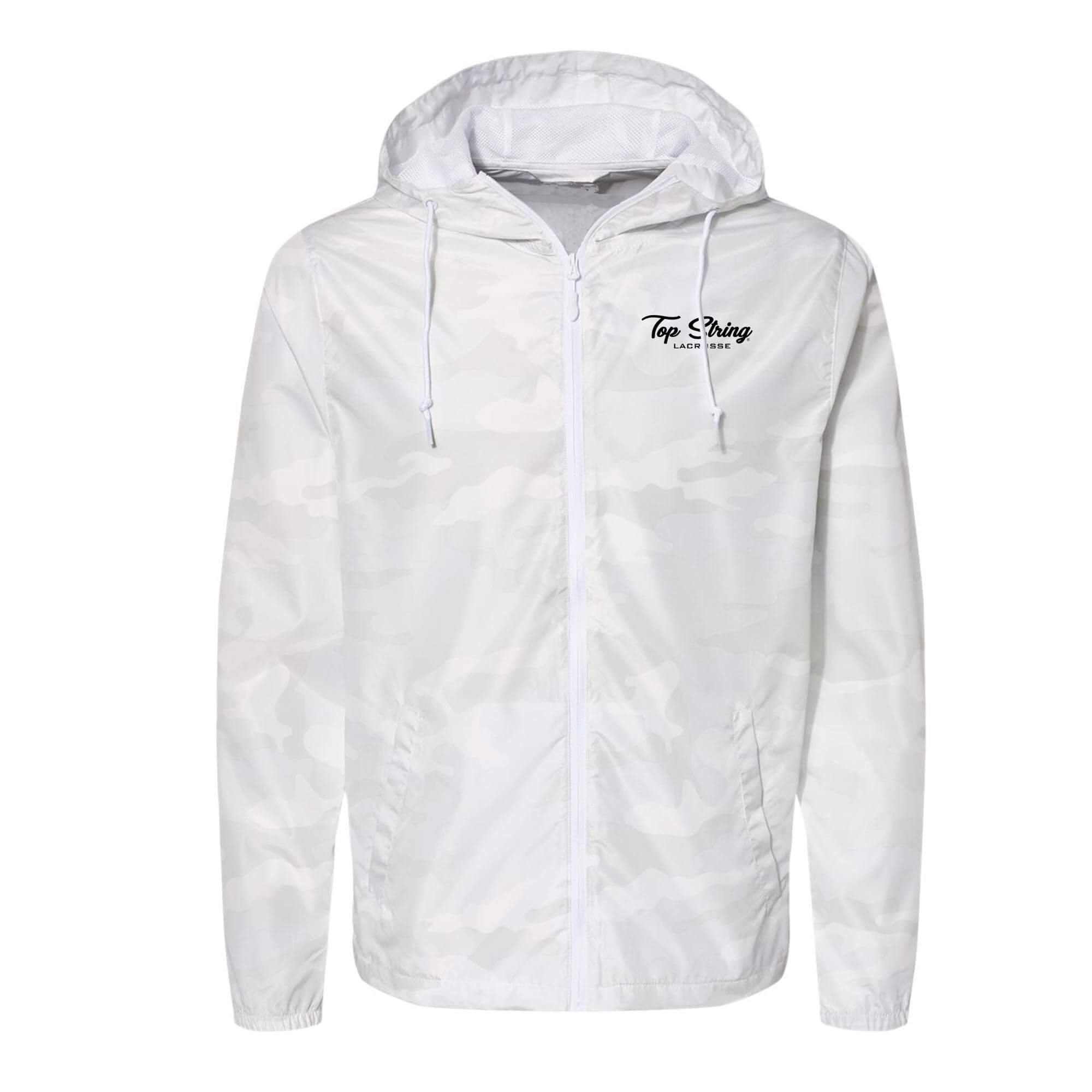 Top String Lacrosse Lightweight Windbreaker Full-Zip Jacket - White Camo