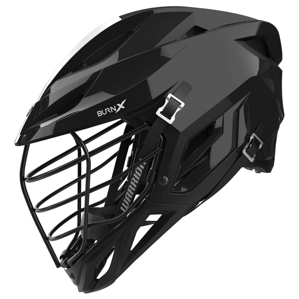 Warrior Burn X Lacrosse Helmet - Black - Black Mask | Top String 