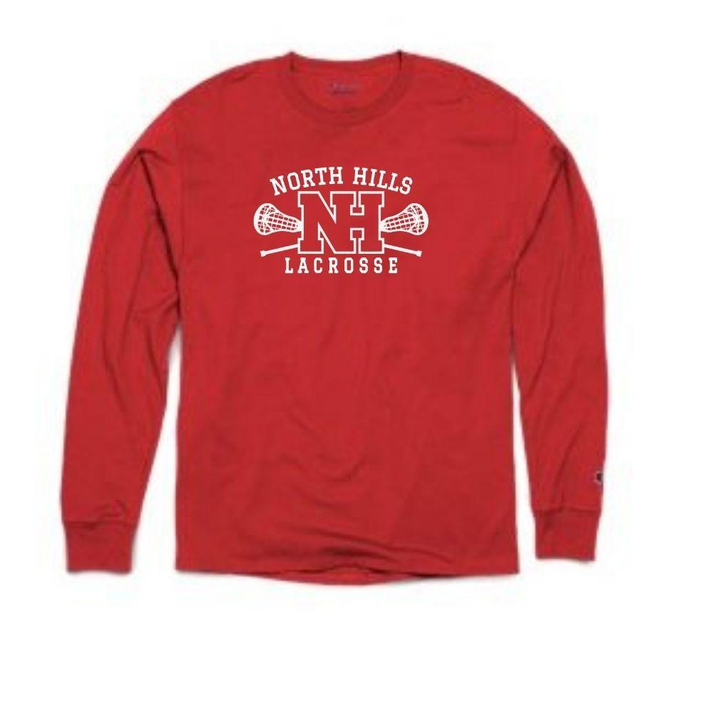 University Lacrosse Champion Premium Classic Long Sleeve T-Shirt - Red