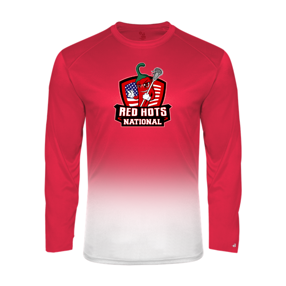 Red Hots National Ombre Long Sleeve Performance T-Shirt - Red