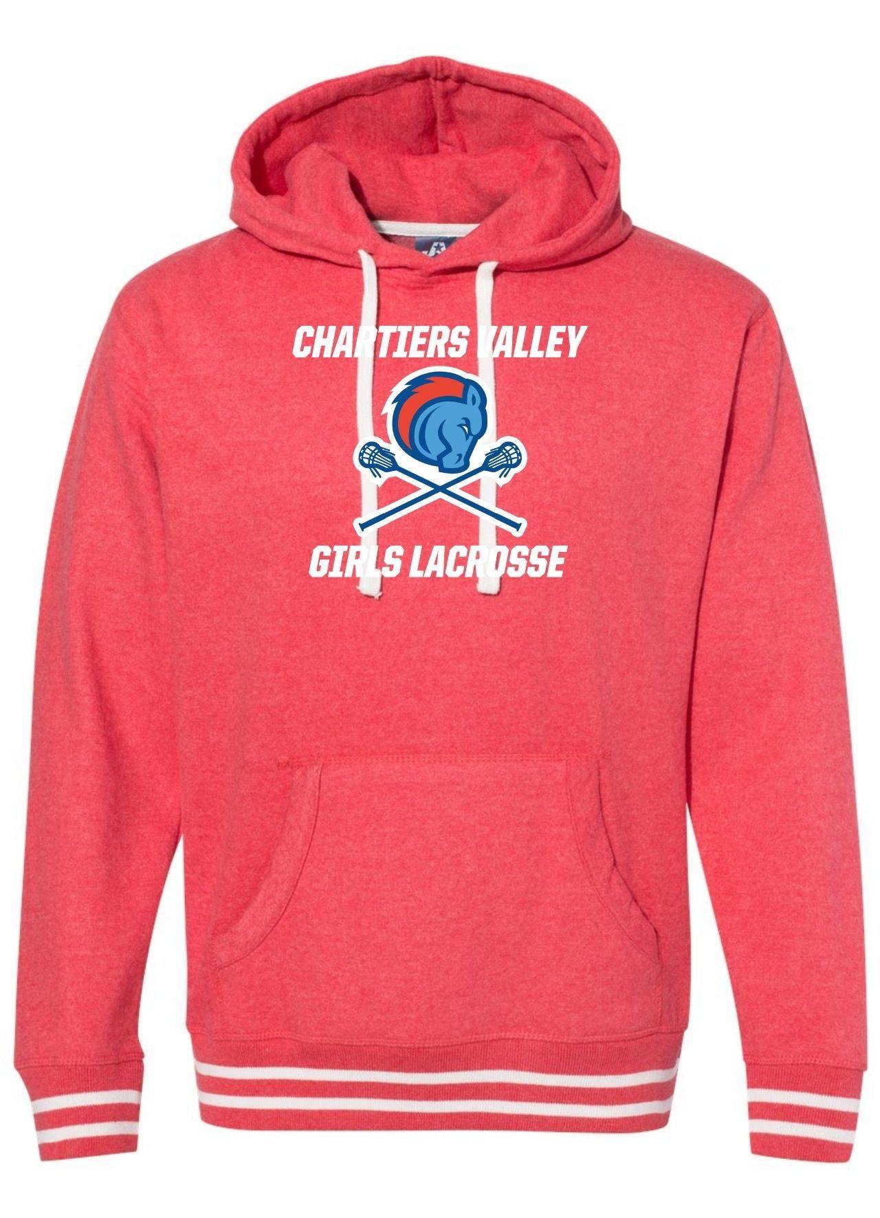 Chartiers Valley Girls J. America - Relay Fleece Hooded Sweatshirt - Red