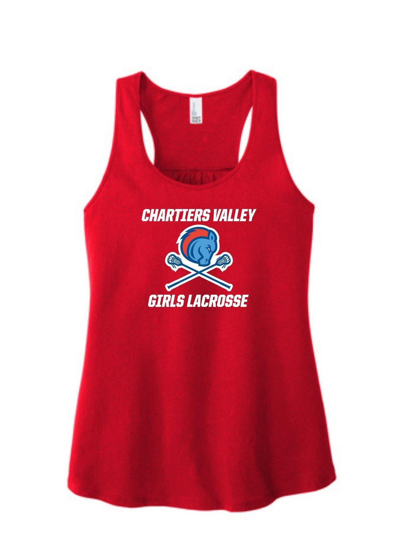 Chartiers Valley Women's Gathered Back Tank - Red