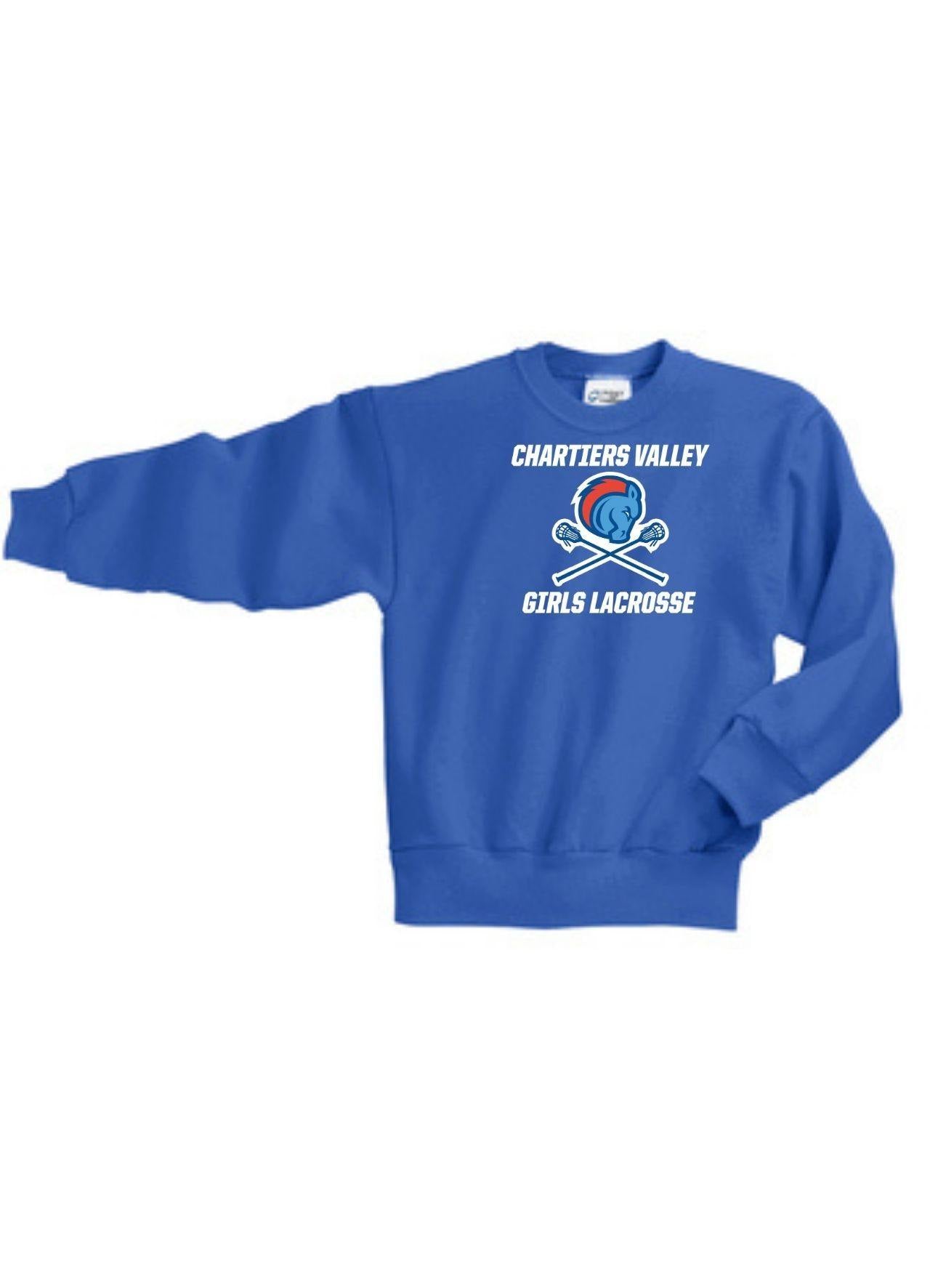 Chartiers Valley Girls Port & Company® Youth Core Fleece Crewneck Sweatshirt - Royal