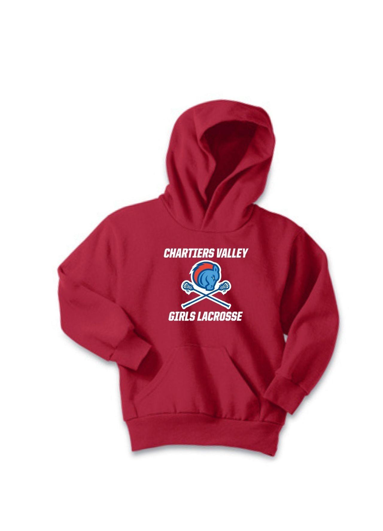 Chartiers Valley Girls Port & Company® Youth Core Fleece Pullover Hooded Sweatshirt - Red