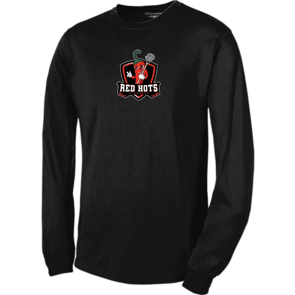 Red Hots Lacrosse Champion Premium Classic Long Sleeve T-Shirt - Black