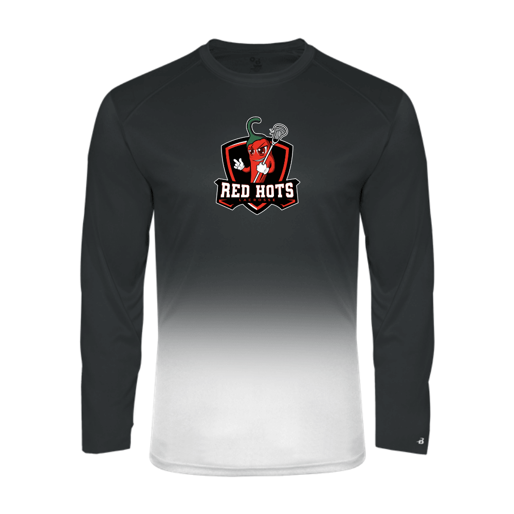 Red Hots Ombre Long Sleeve Performance T-Shirt - Black
