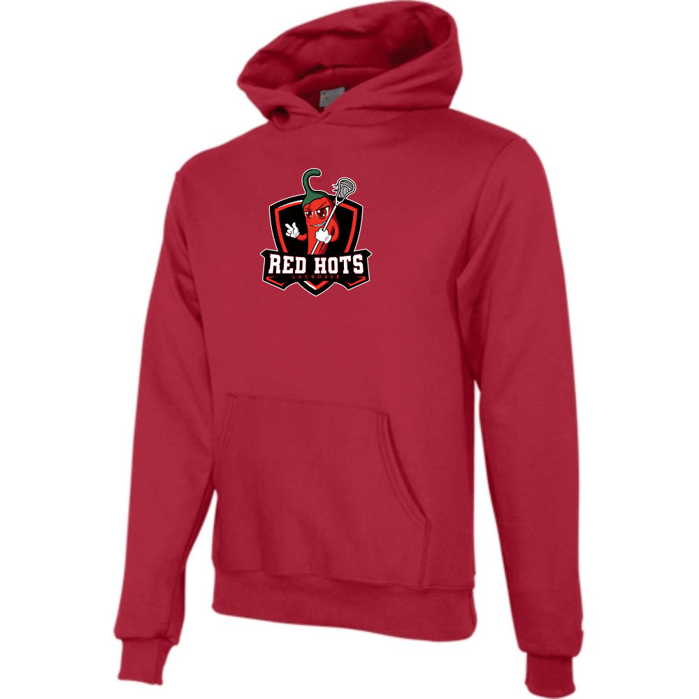 Red Hots Lacrosse Champion Youth Powerblend Hooded Sweatshirt - Red