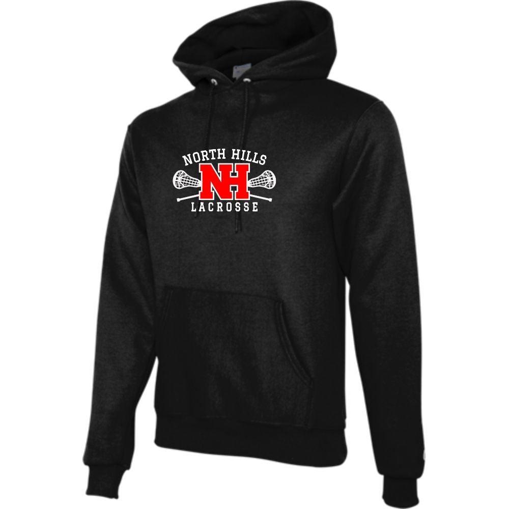 University Lacrosse Champion Powerblend Hooded Sweatshirt - Black