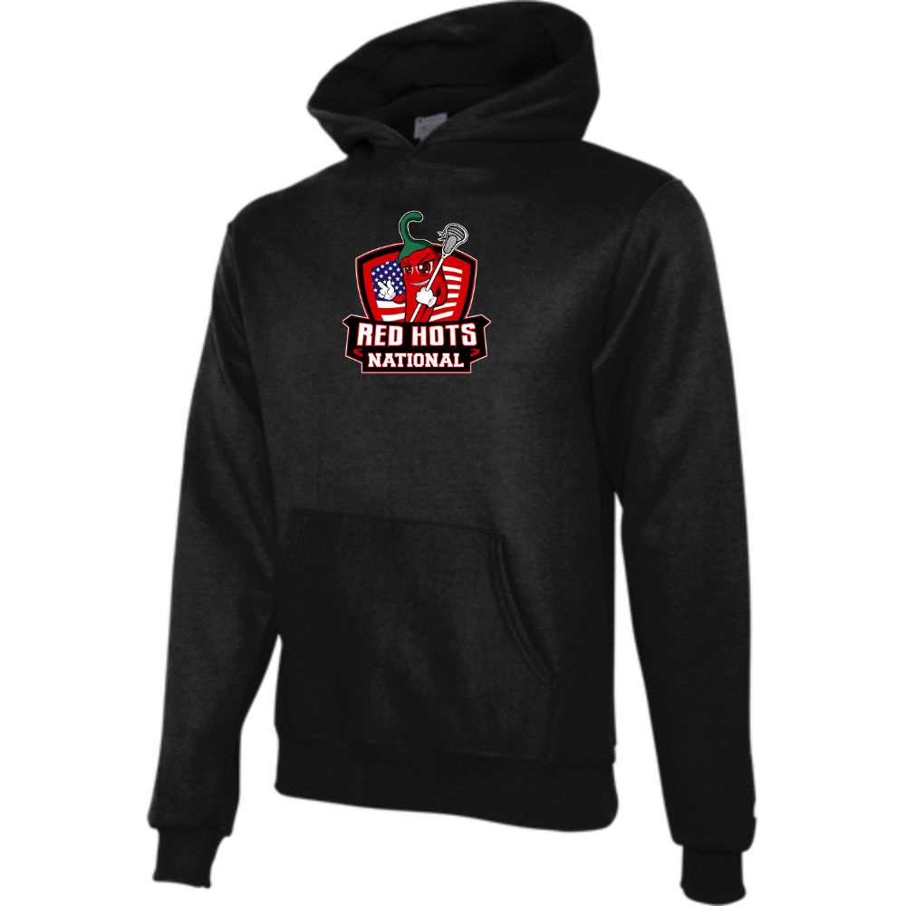 Red Hots National Lacrosse Champion Youth Powerblend Hooded Sweatshirt - Black