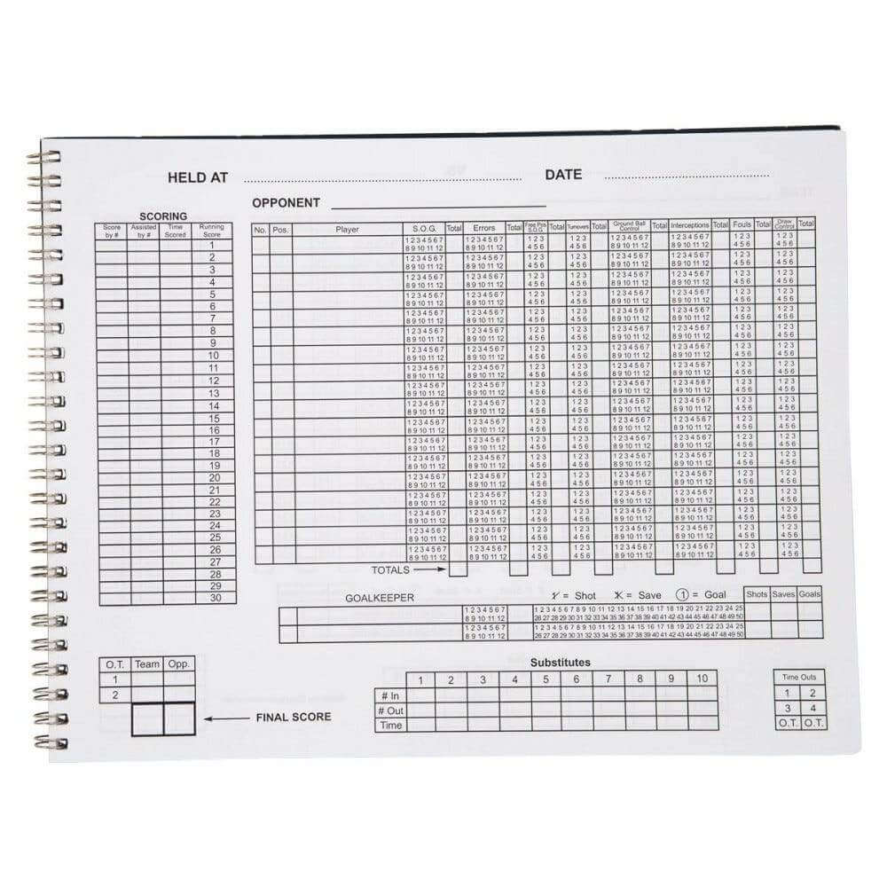 A&R Women's Lacrosse Score Book - Top String Lacrosse