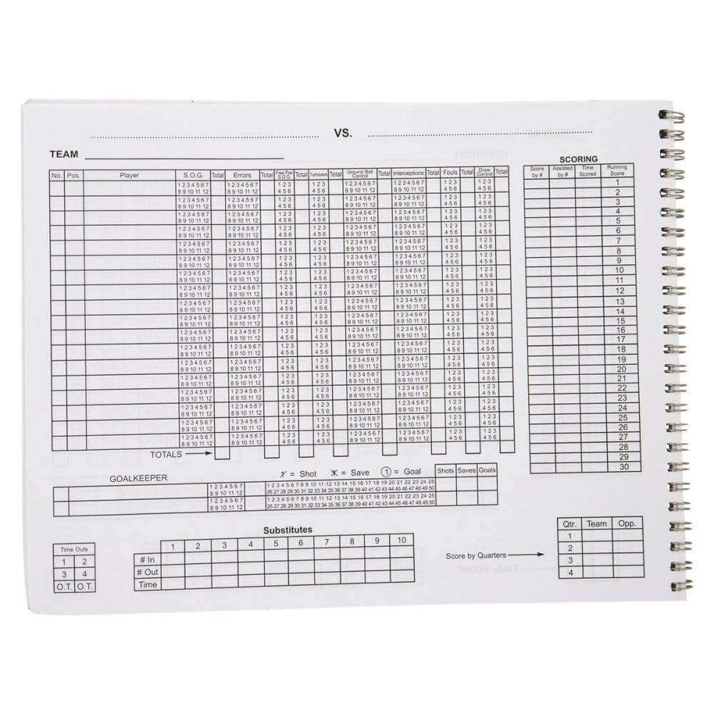 A&R Women's Lacrosse Score Book Top String Lacrosse