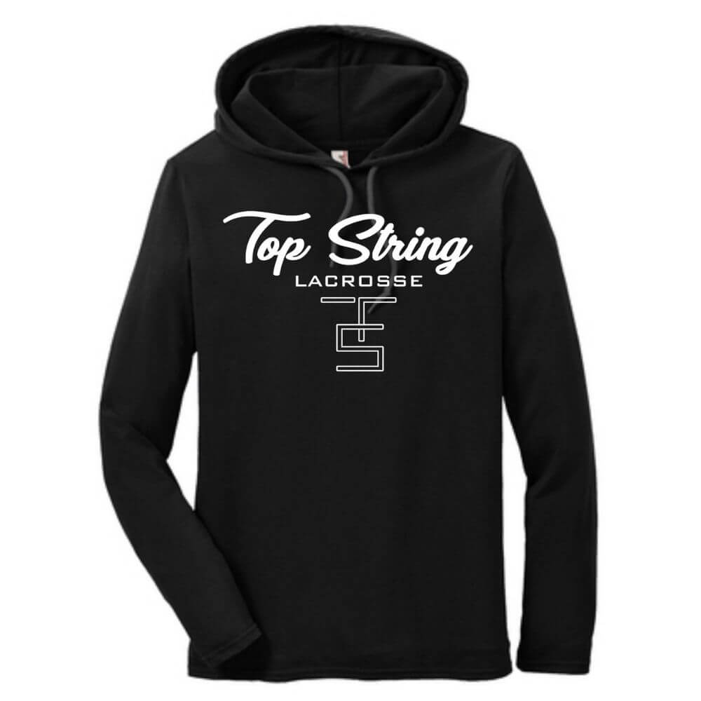 Top String Lacrosse Long Sleeve Hooded T-Shirt - Black