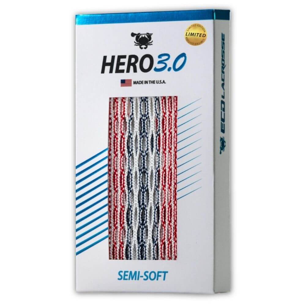 ECD Hero 3.0 USA 2021 Storm Striker LE Semi-Soft Lacrosse Mesh - Top String Lacrosse