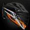 Cascade XRS Helmet - Matte Black Shell - Black Mask - Orange Chin - Black Strap - Top String Lacrosse