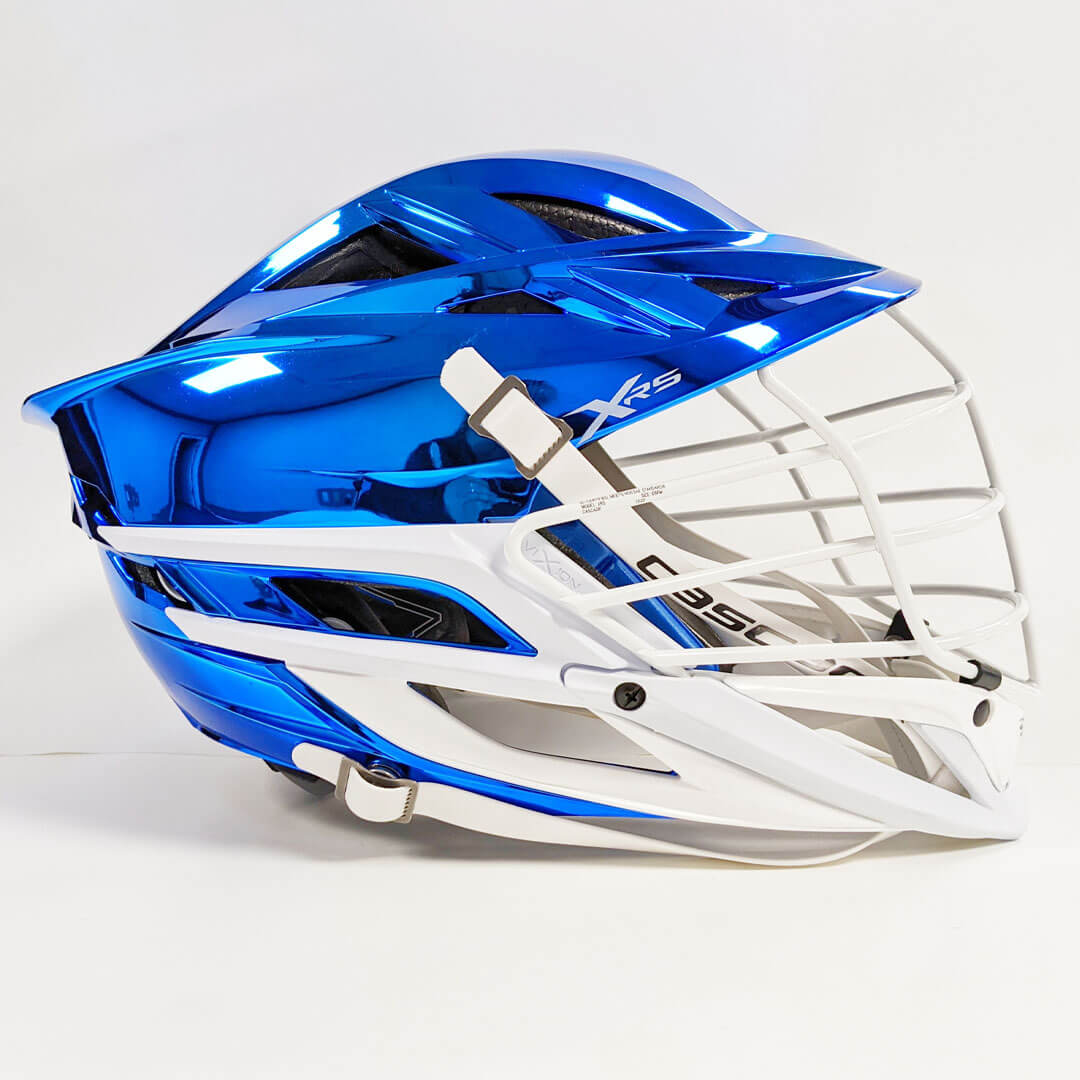 Cascade XRS Helmet - Royal Blue Chrome Shell - White Mask - White Chin - White Strap