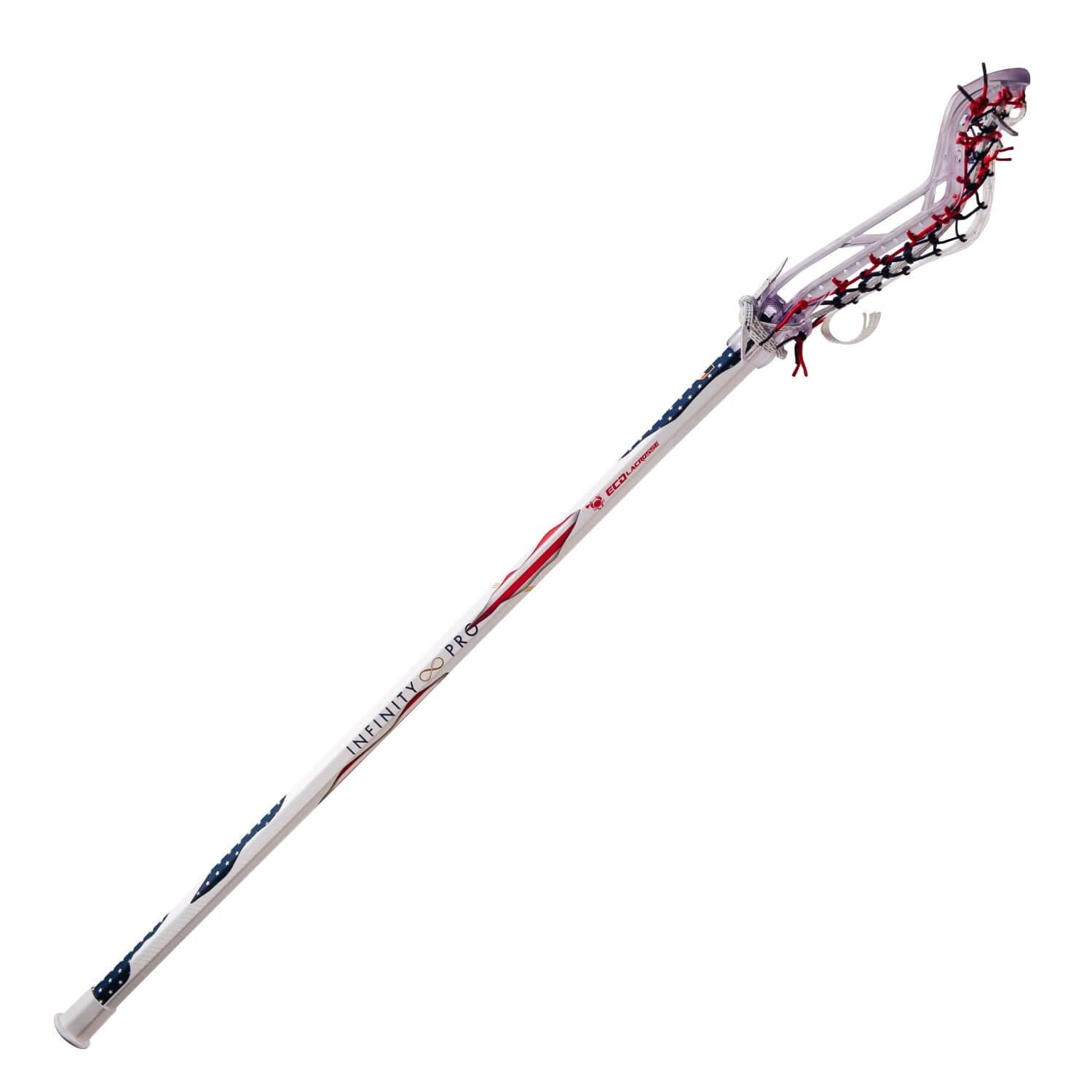ECD Infinity Pro Clear USA 2022 Infinity Mesh Complete Women's Lacrosse Stick - Top String Lacrosse