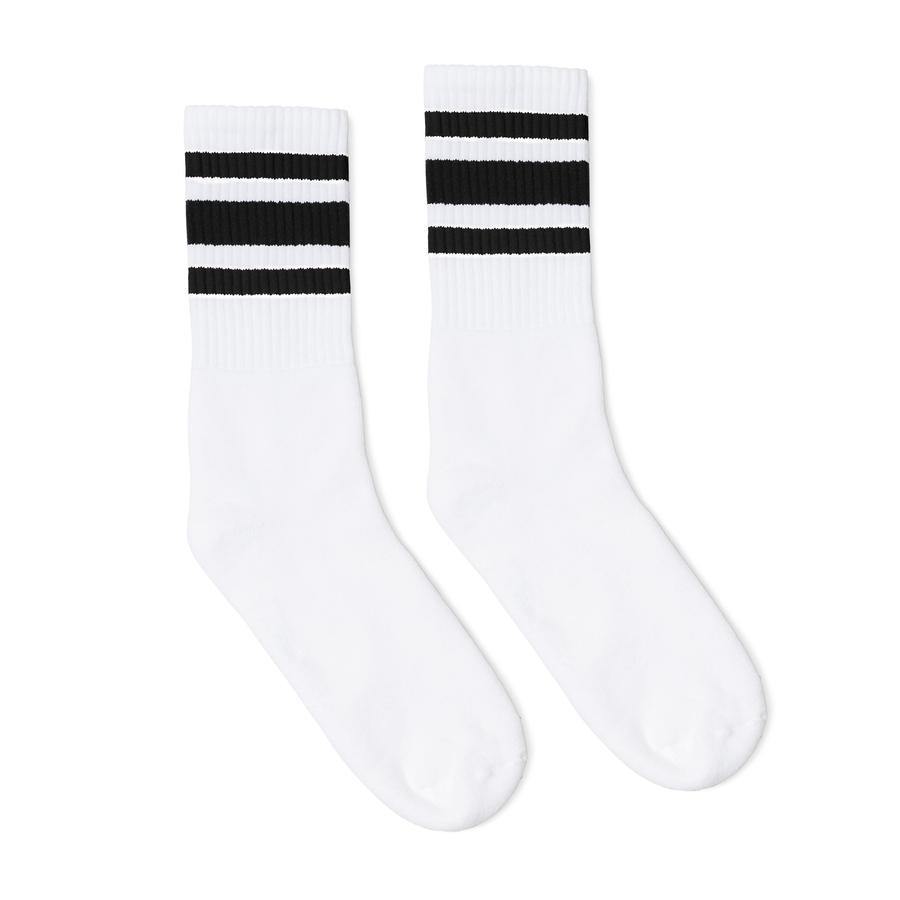 Socco Color Striped White Socks - Top String Lacrosse