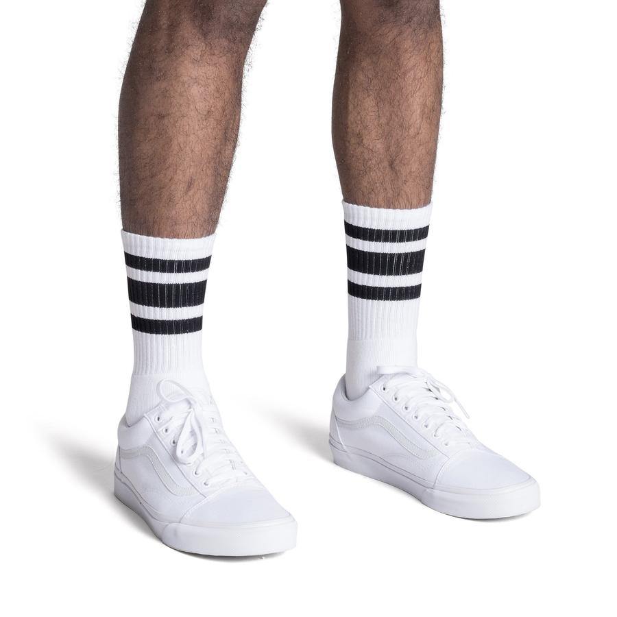 Socco Color Striped White Socks - Top String Lacrosse