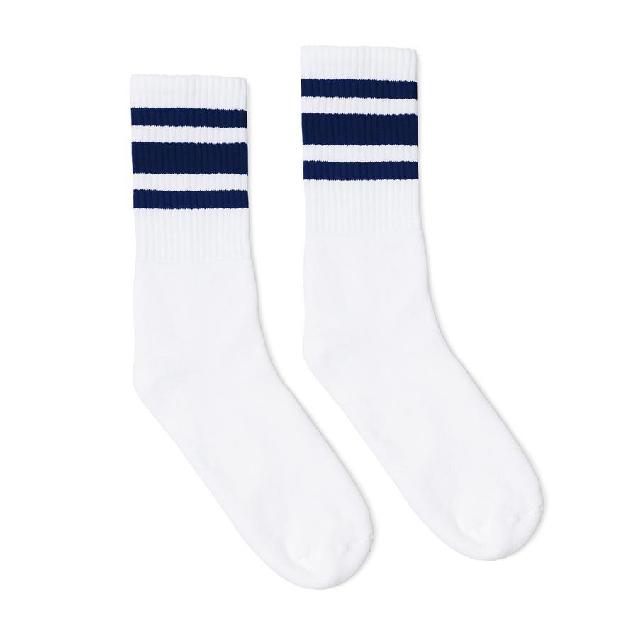 Socco Color Striped White Socks - Top String Lacrosse