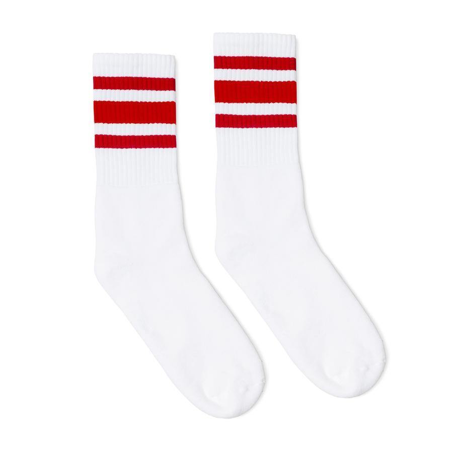 Socco Color Striped White Socks - Top String Lacrosse
