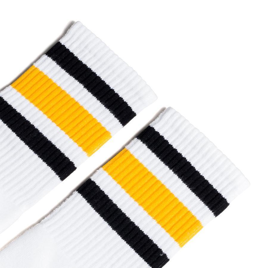 Socco Two Toned Color Striped White Socks - Top String Lacrosse