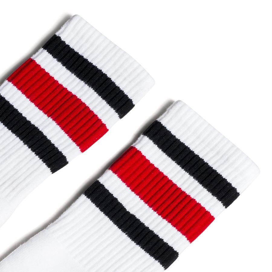 Socco Two Toned Color Striped White Socks - Top String Lacrosse
