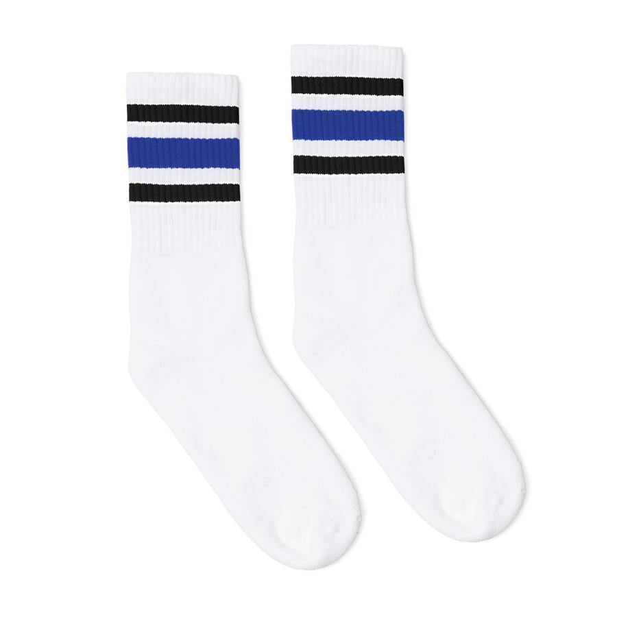 Socco Two Toned Color Striped White Socks - Top String Lacrosse