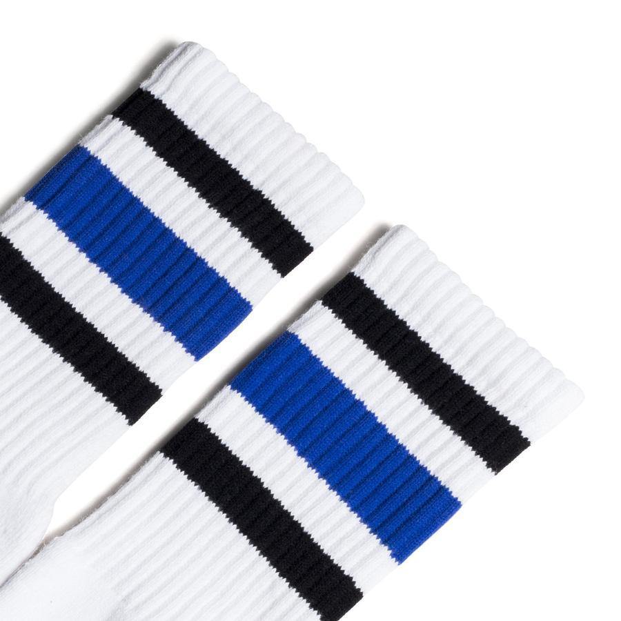 Socco Two Toned Color Striped White Socks - Top String Lacrosse