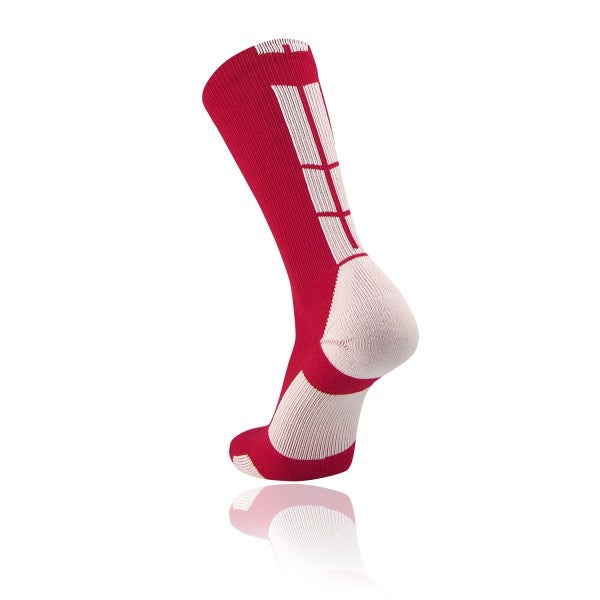 TCK Baseline 3.0 Crew Lacrosse Sock - Red/White