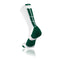 TCK Baseline 3.0 Crew Lacrosse Sock - White/Forest Green - Top String Lacrosse