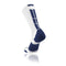 TCK Baseline 3.0 Crew Lacrosse Sock - White/Navy Blue - Top String Lacrosse