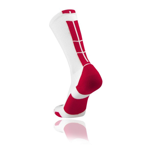 TCK Baseline 3.0 Crew Lacrosse Sock - White/Red